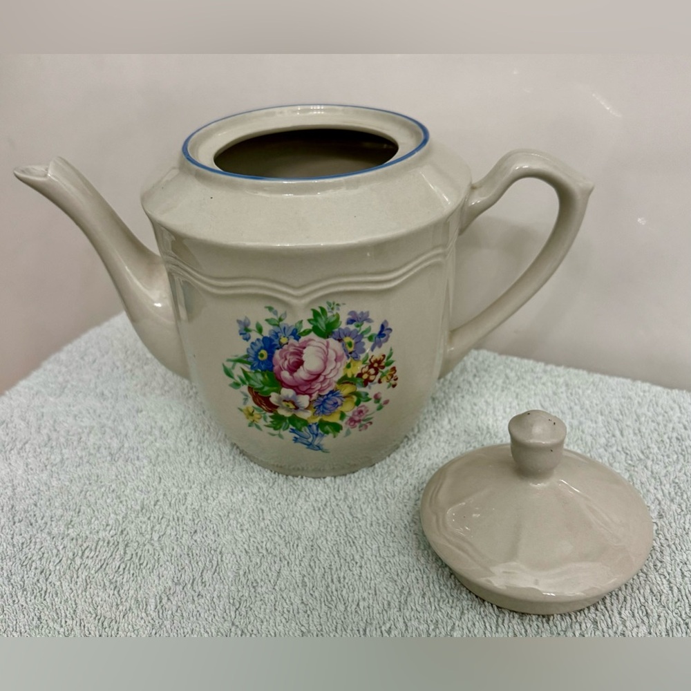Ceramic Floral Teapot & Creamer Set - Picture 3 of 16